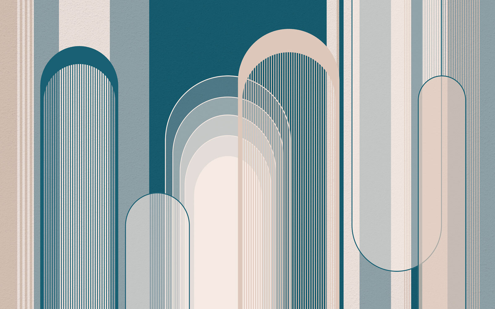 Blue and white art deco pattern