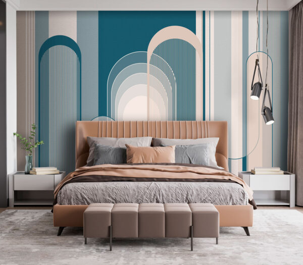 Modrobílý vzor ve stylu art deco Modrobílý vzor ve stylu art deco