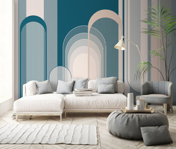Modrobílý vzor ve stylu art deco Modrobílý vzor ve stylu art deco