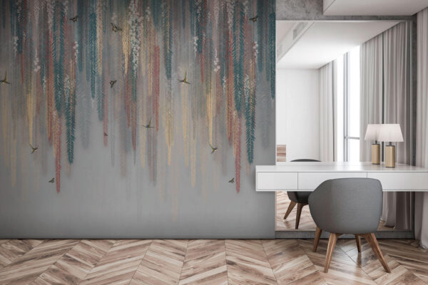 Barevný květinový design s motýly Barevný květinový design s motýly
