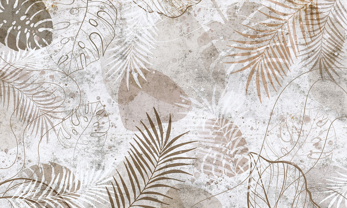 Elegant botanical patterns in neutral tones