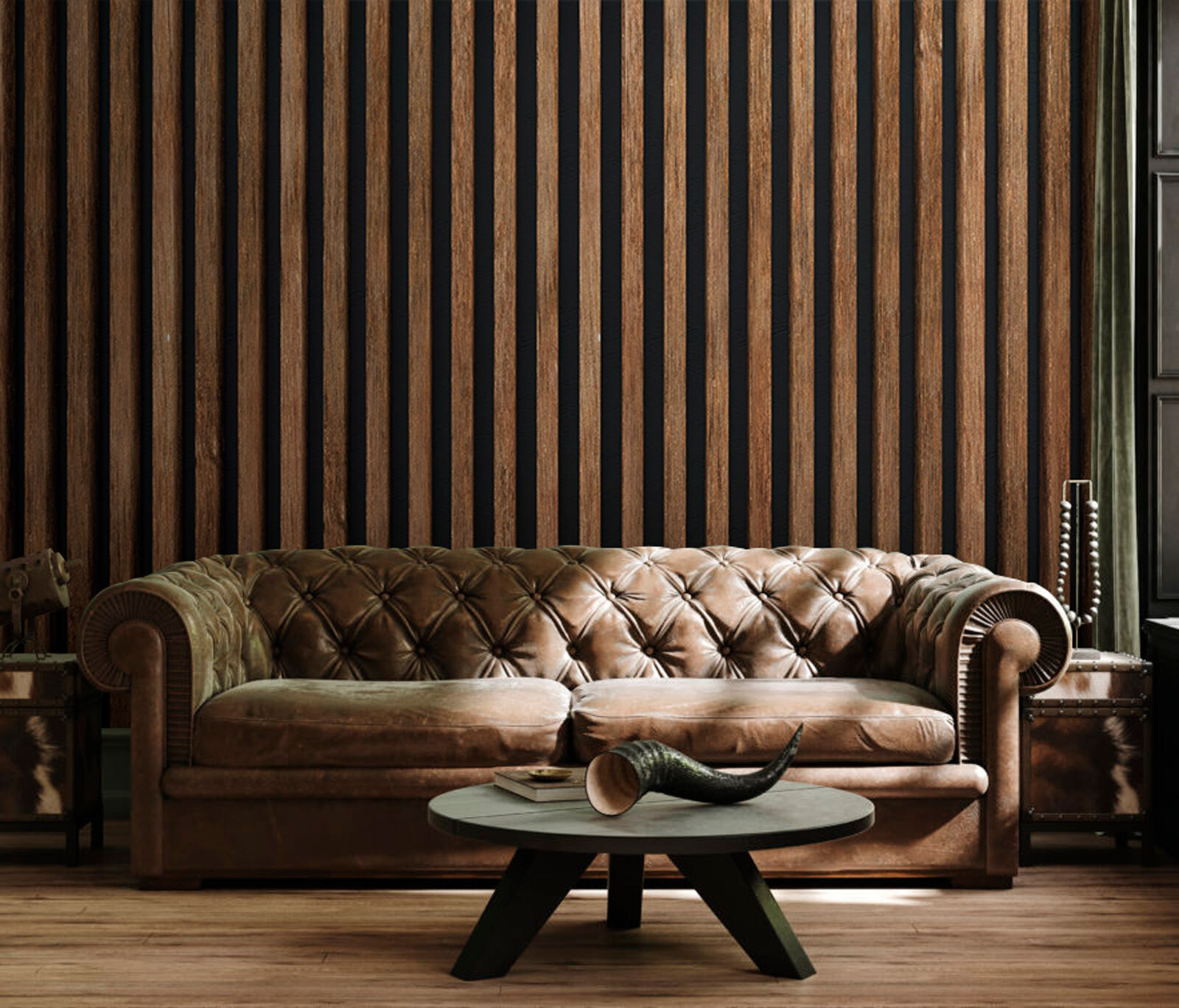 Wooden slats on a dark background Wooden slats on a dark background