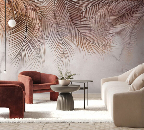 Delicate palms against a soft backdrop Delicate palms against a soft backdrop