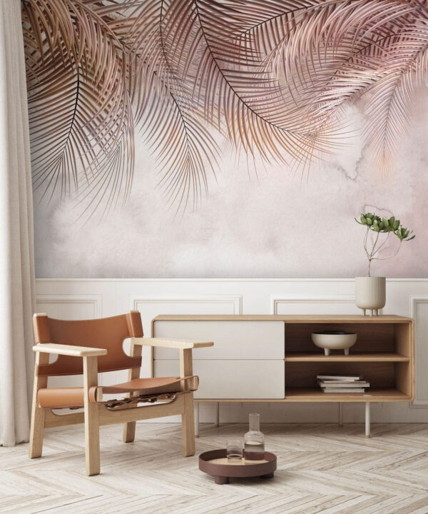 Delicate palms against a soft backdrop Delicate palms against a soft backdrop