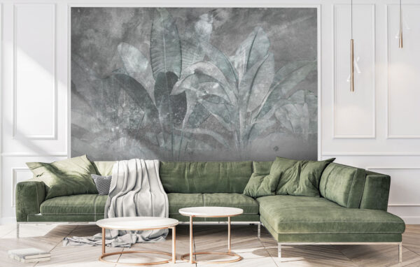 Soft greens against a muted background