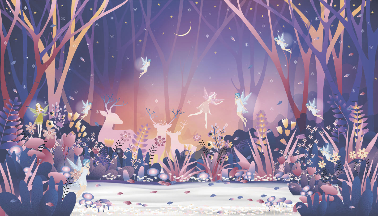 Cartoon of a fairy in the woods Cartoon of a fairy in the woods