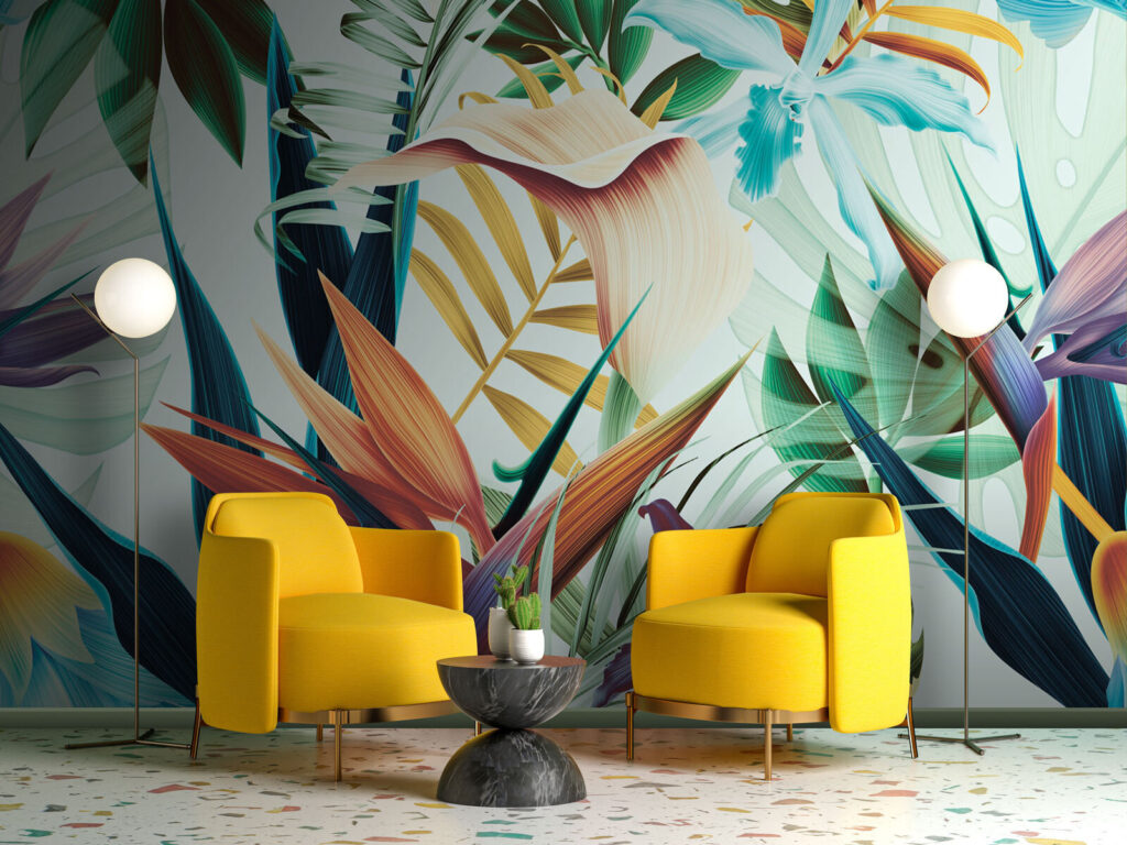 Colorful floral pattern with flowers