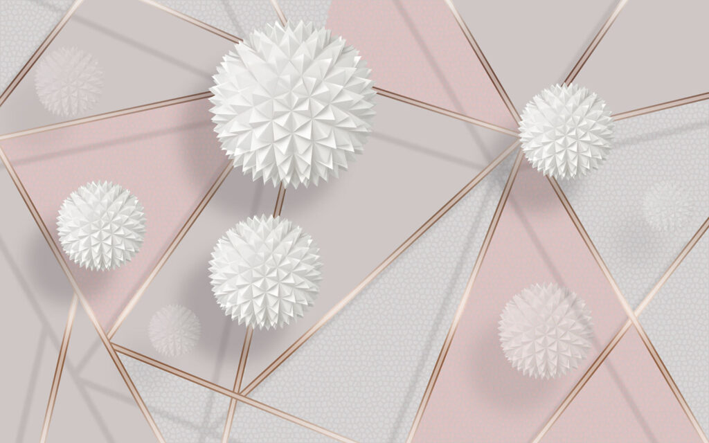 Bílý a růžový geometrický design Bílý a růžový geometrický design