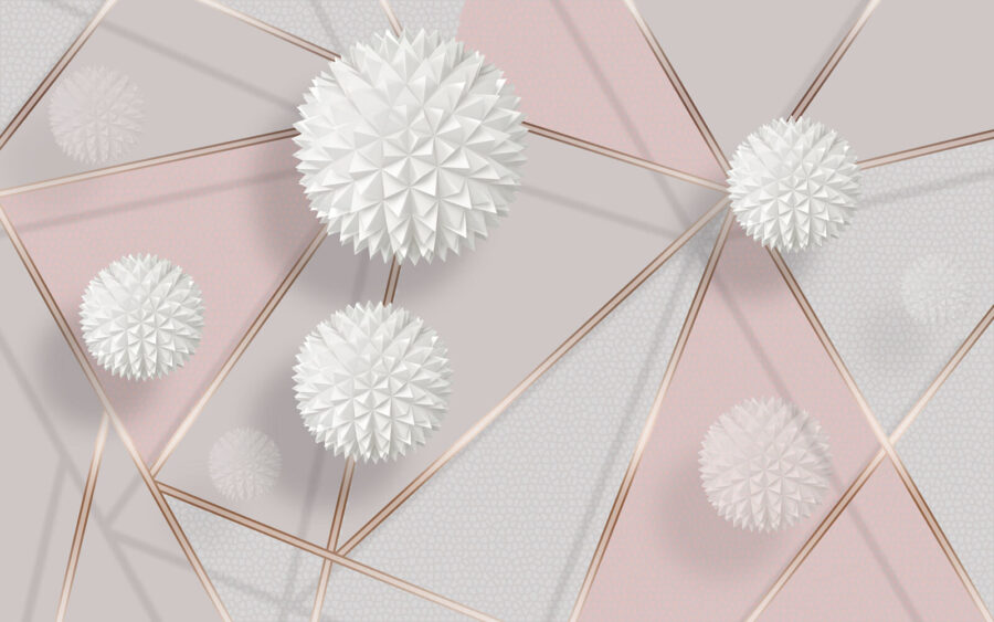 Bílý a růžový geometrický design Bílý a růžový geometrický design
