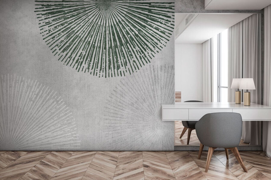Bílý a zelený kruhový design Bílý a zelený kruhový design