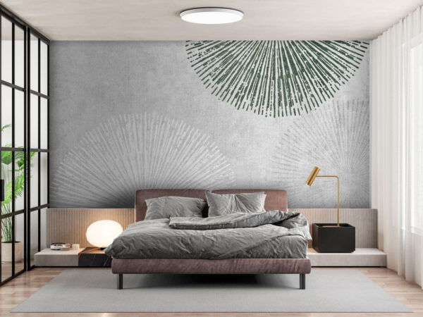 Bílý a zelený kruhový design Bílý a zelený kruhový design