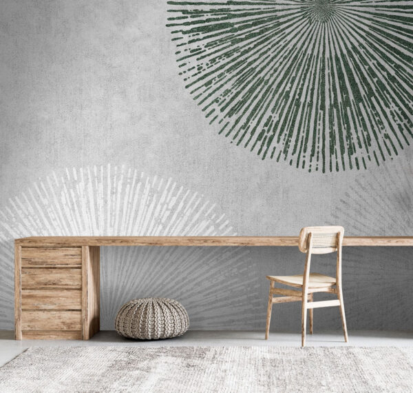 Bílý a zelený kruhový design Bílý a zelený kruhový design