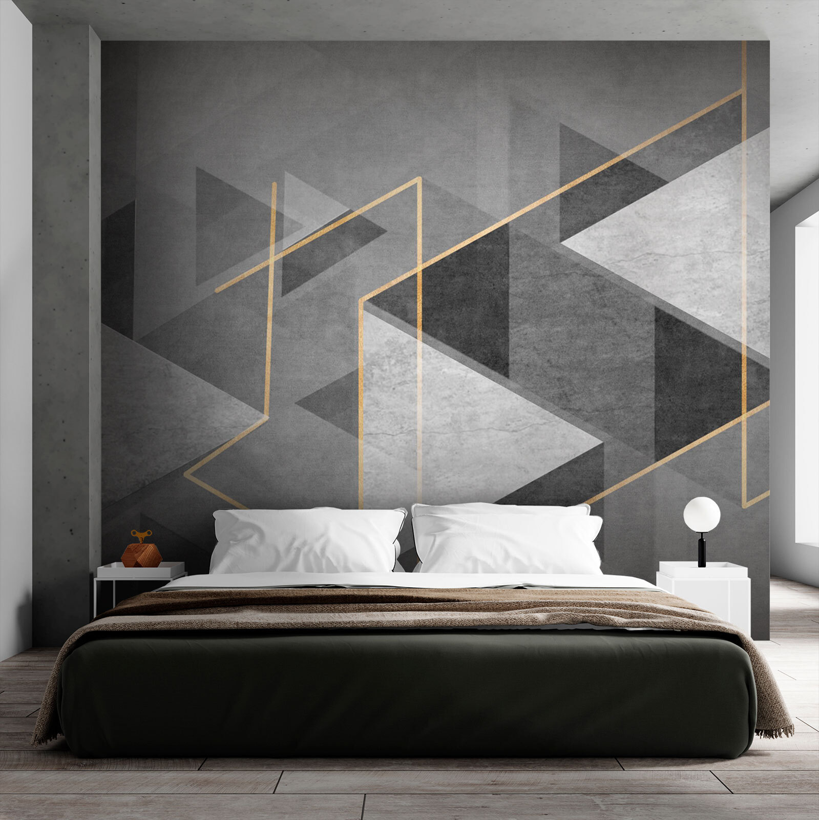 Grey and white geometrical design Grey and white geometrical design