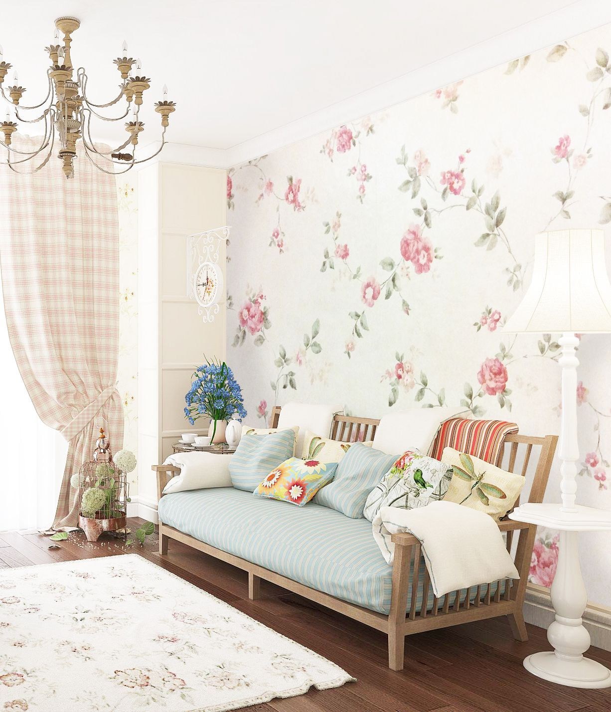 Květinový vzor na stěně u77762pig1m - Květinový vzor na stěně - tegory