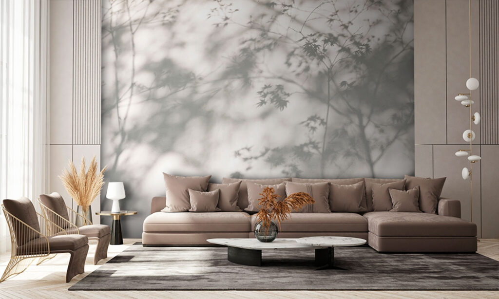 Shadows leaves on a wall