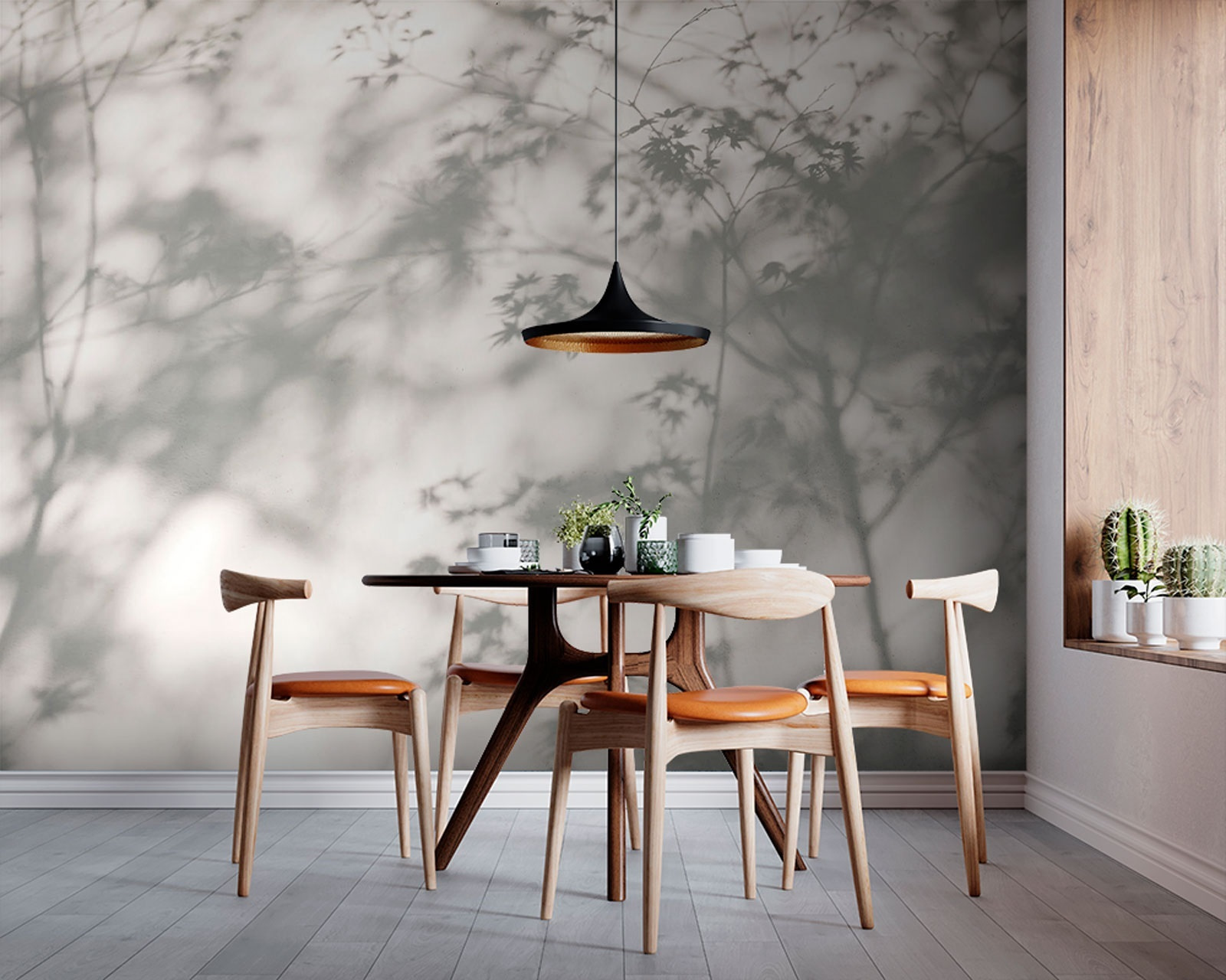 Shadows leaves on a wall