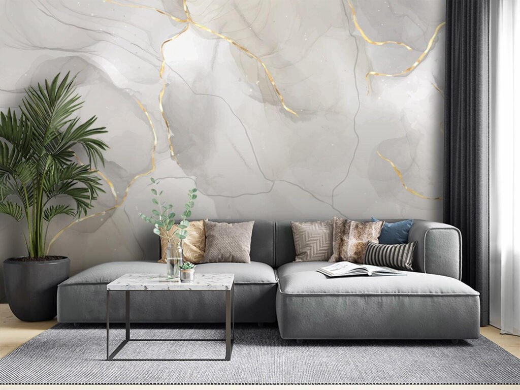 Elegant marble with amber accents