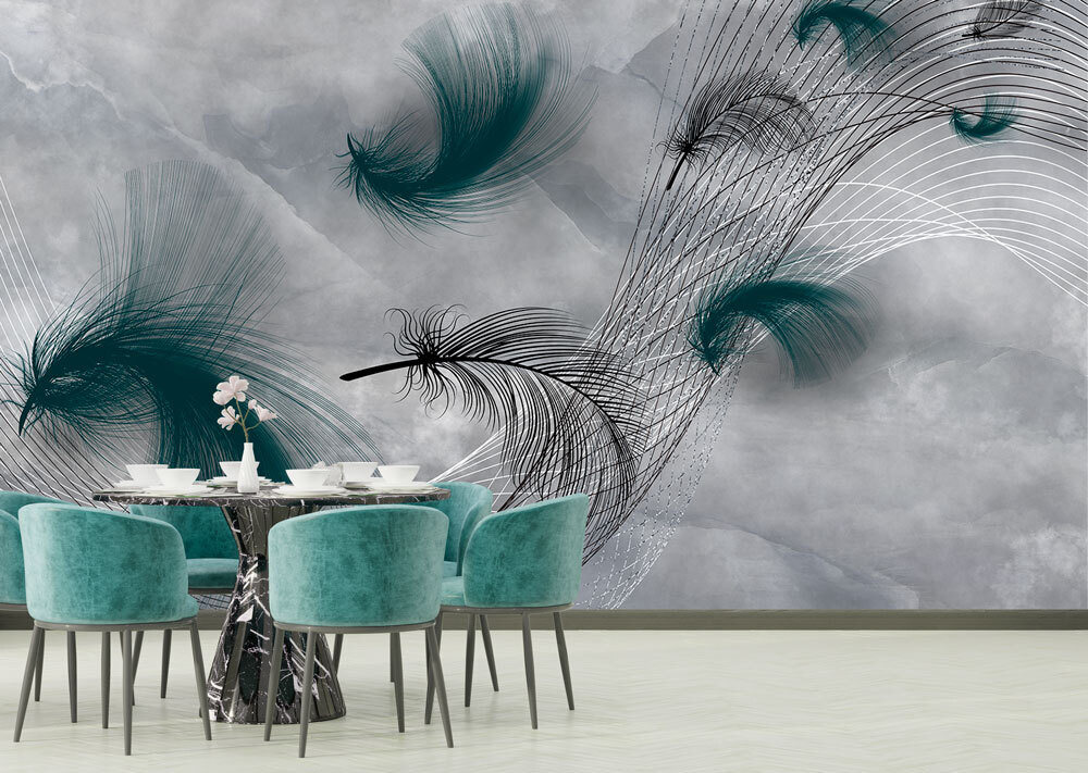 Elegant swirls of flowing feathers