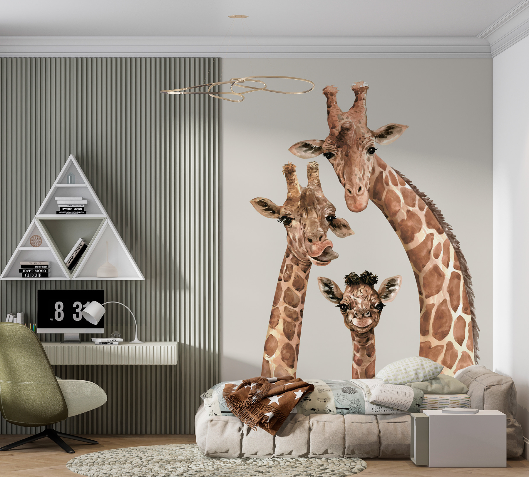 A group of giraffes with their heads together A group of giraffes with their heads together