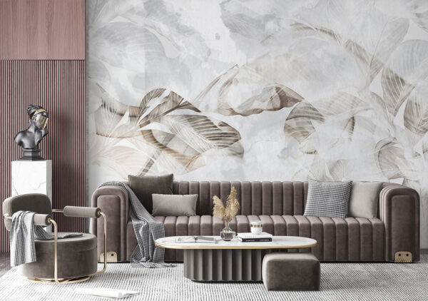 Translucent leaves on soft background