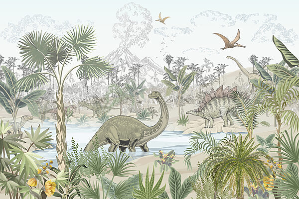 Skupina dinosaurů v řece u98674p 600x400 - Skupina dinosaurů v řece