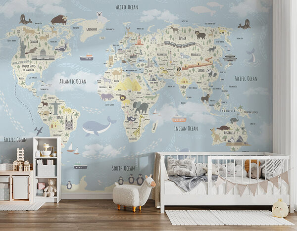 Mapa světa se zvířaty Mapa světa se zvířaty