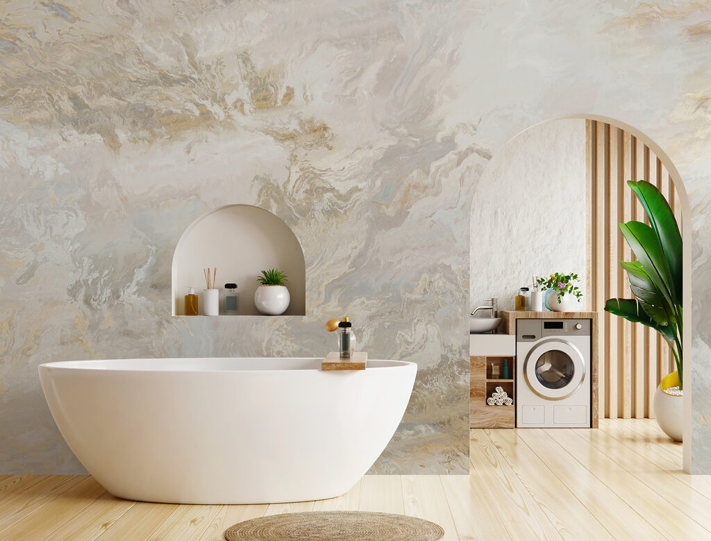 Bílé a šedé pozadí se zvlněnými liniemi