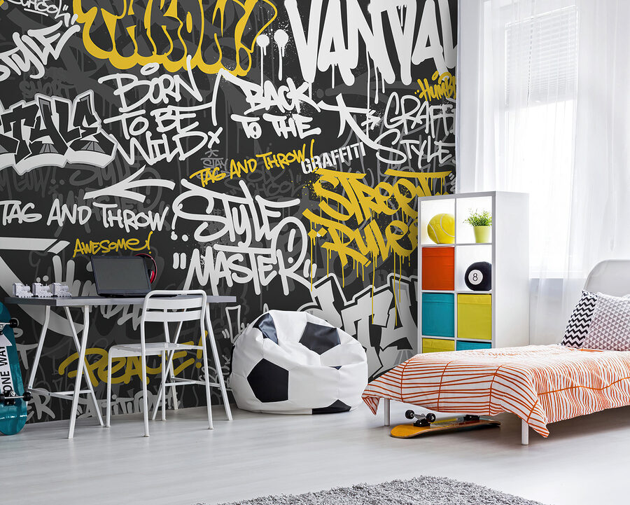 Fototapeta Černožluté graffiti