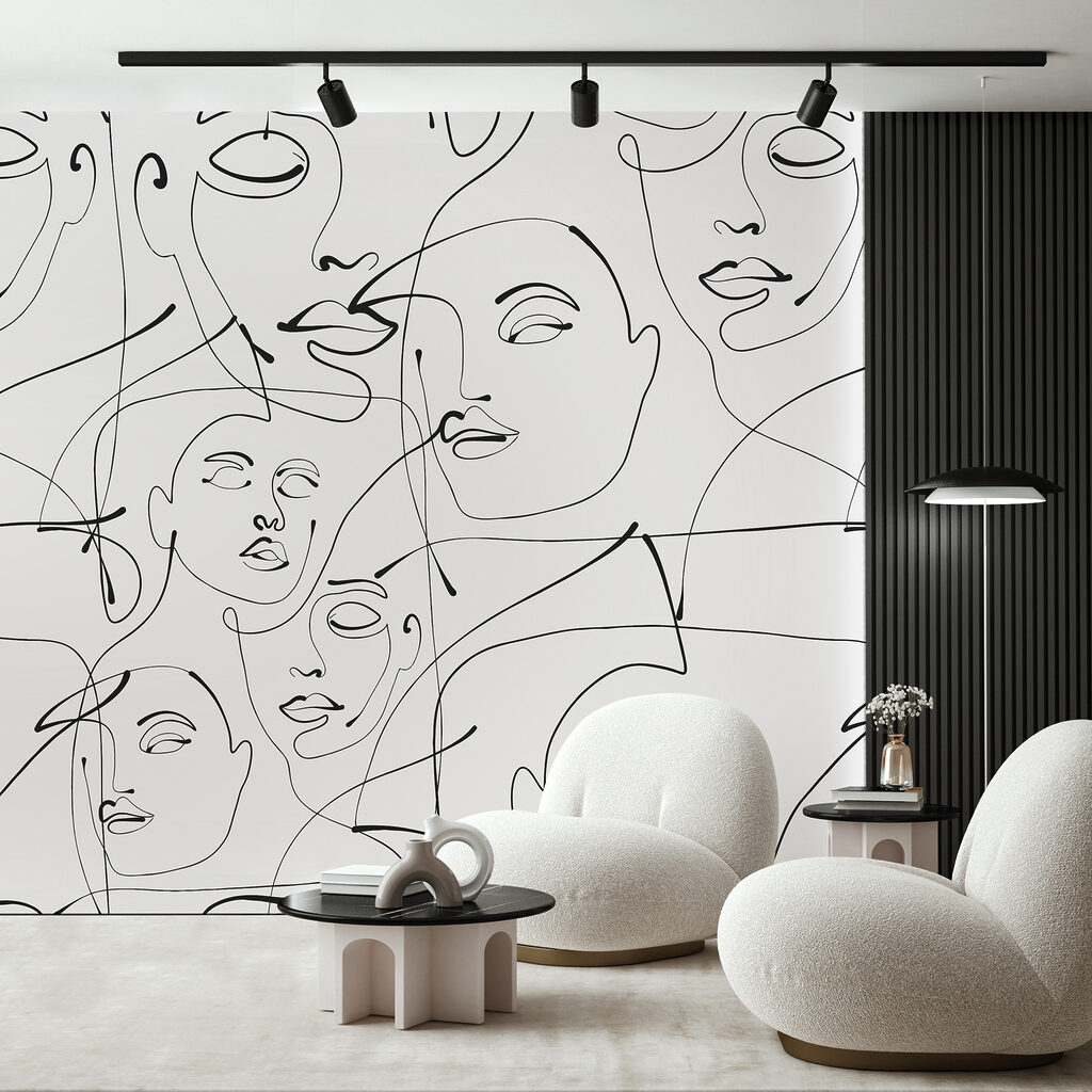 A pattern of black lines on a white background