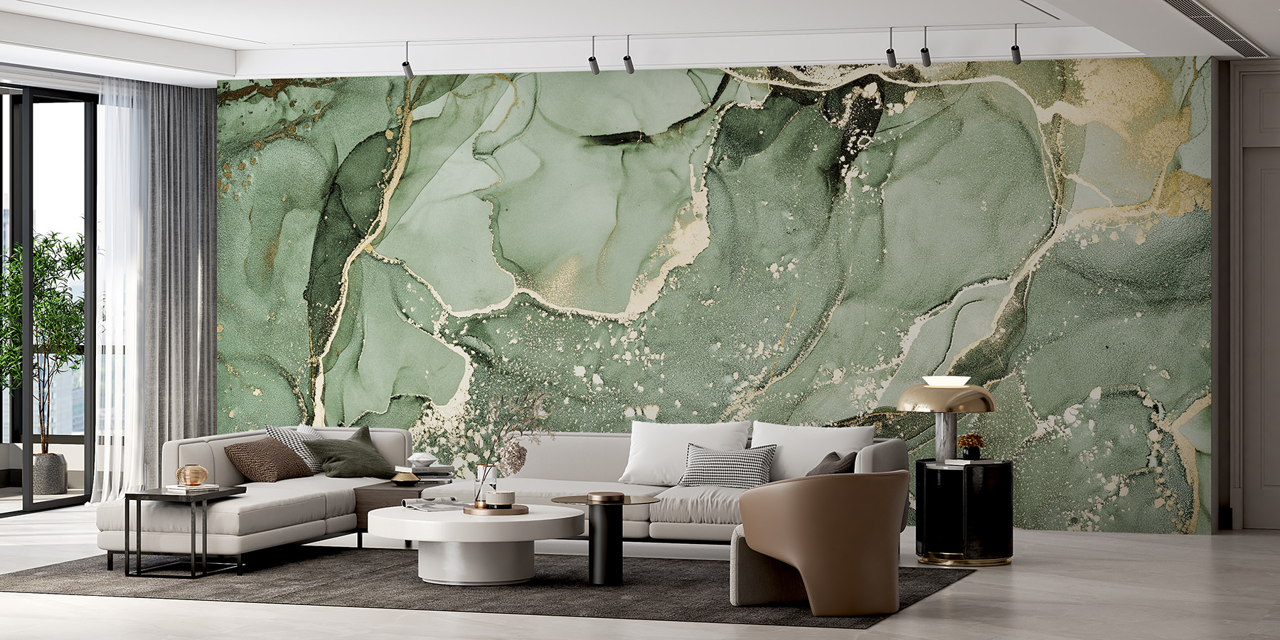 A close up of a painting