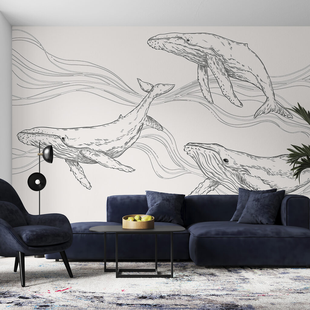 A group of whales swimming in the water A group of whales swimming in the water