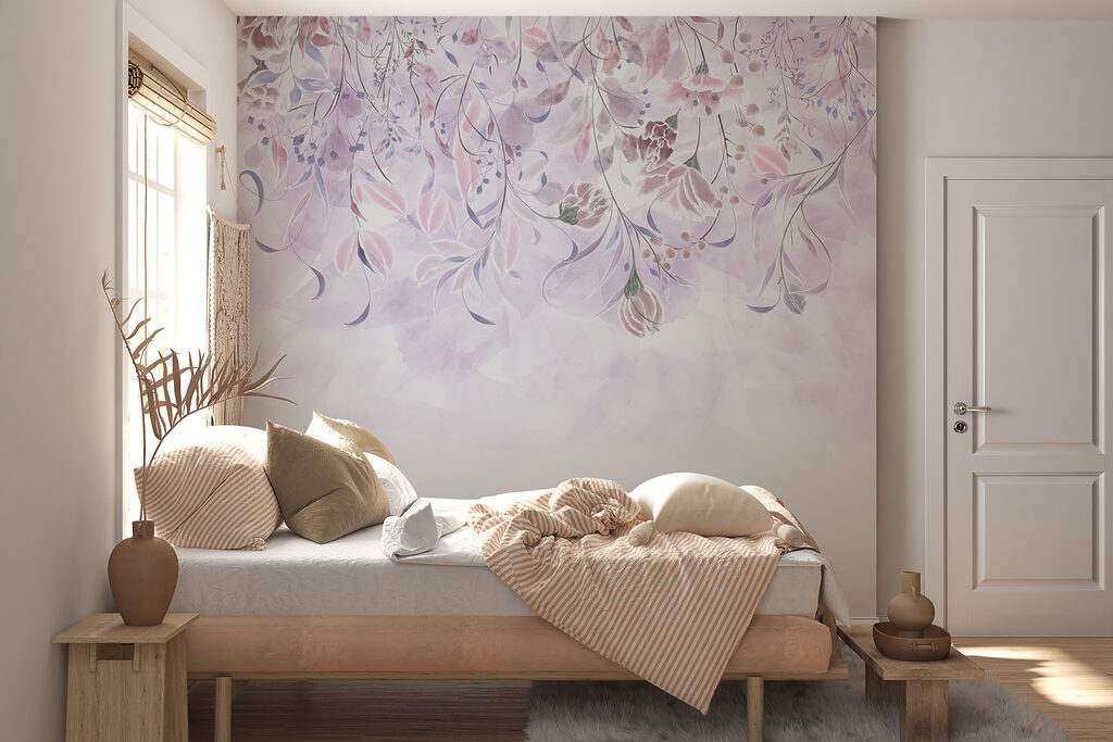 A purple and white floral design A purple and white floral design
