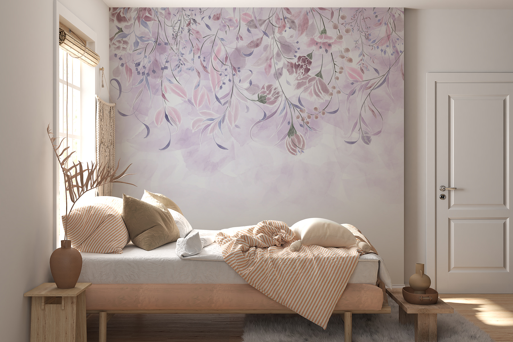 A purple and white floral design A purple and white floral design