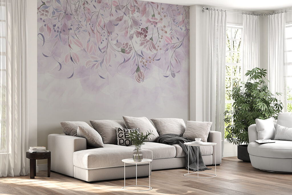 A purple and white floral design A purple and white floral design