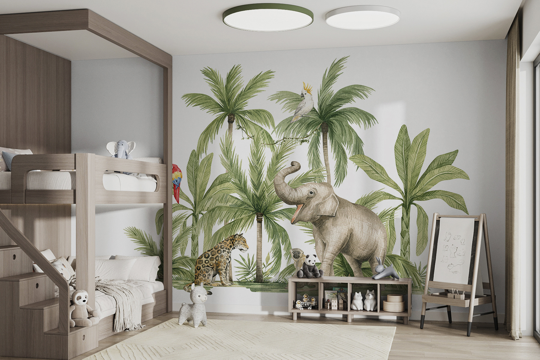 A group of animals in a jungle A group of animals in a jungle