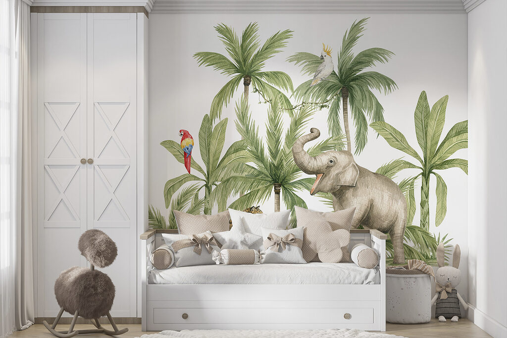 A group of animals in a jungle A group of animals in a jungle