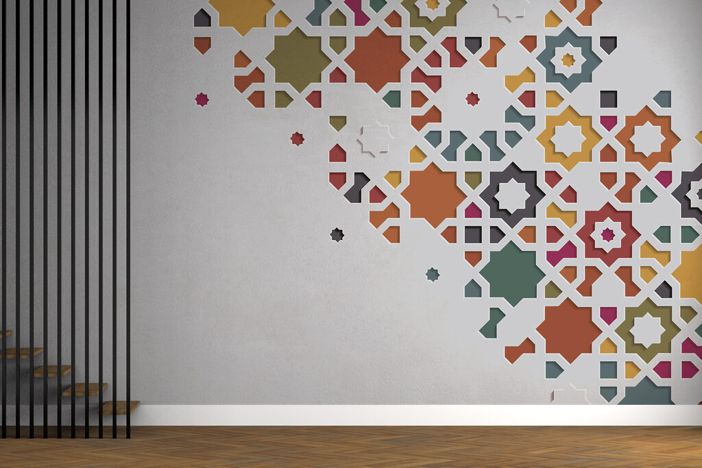 A white background with colorful design A white background with colorful design