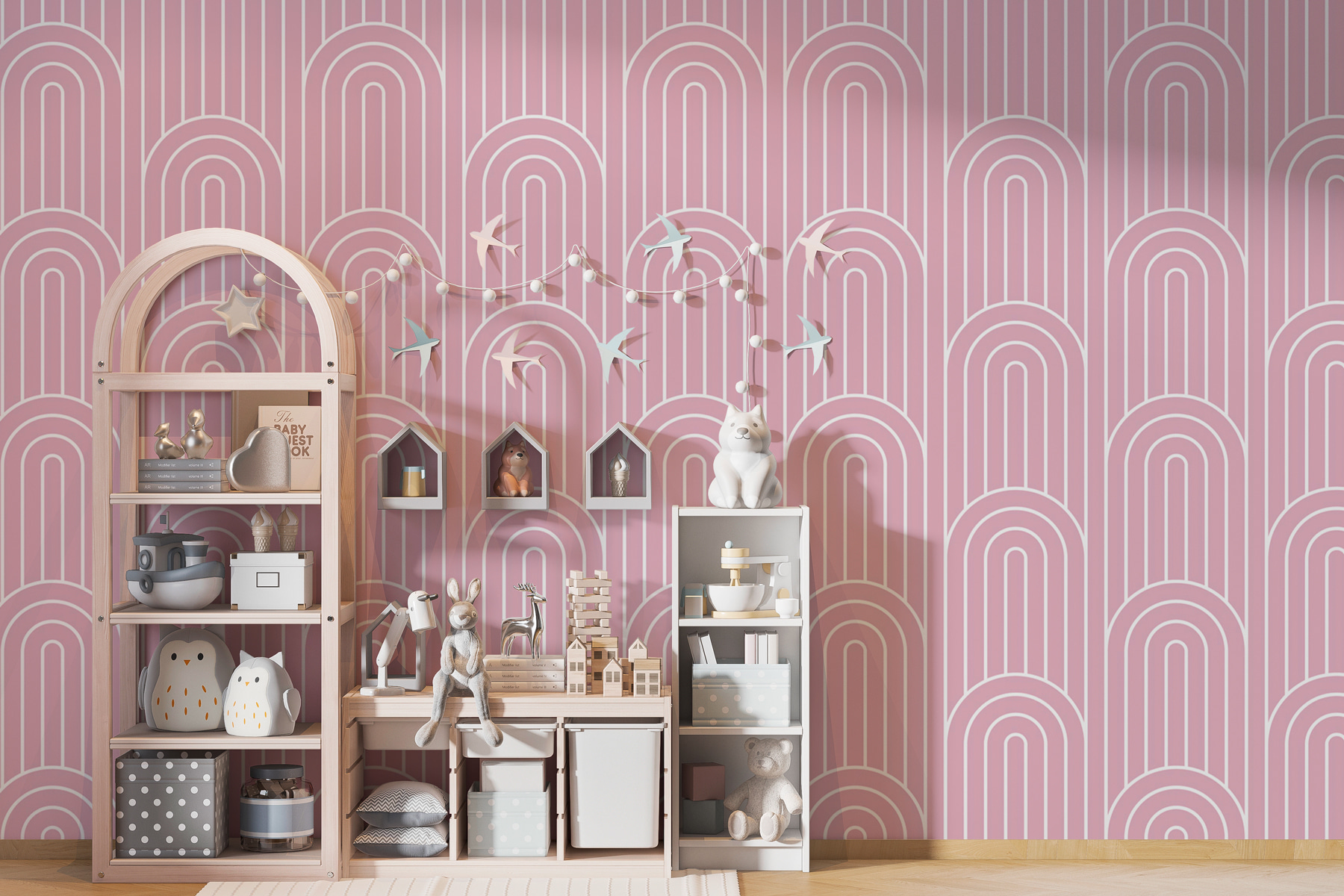 A pink and white pattern