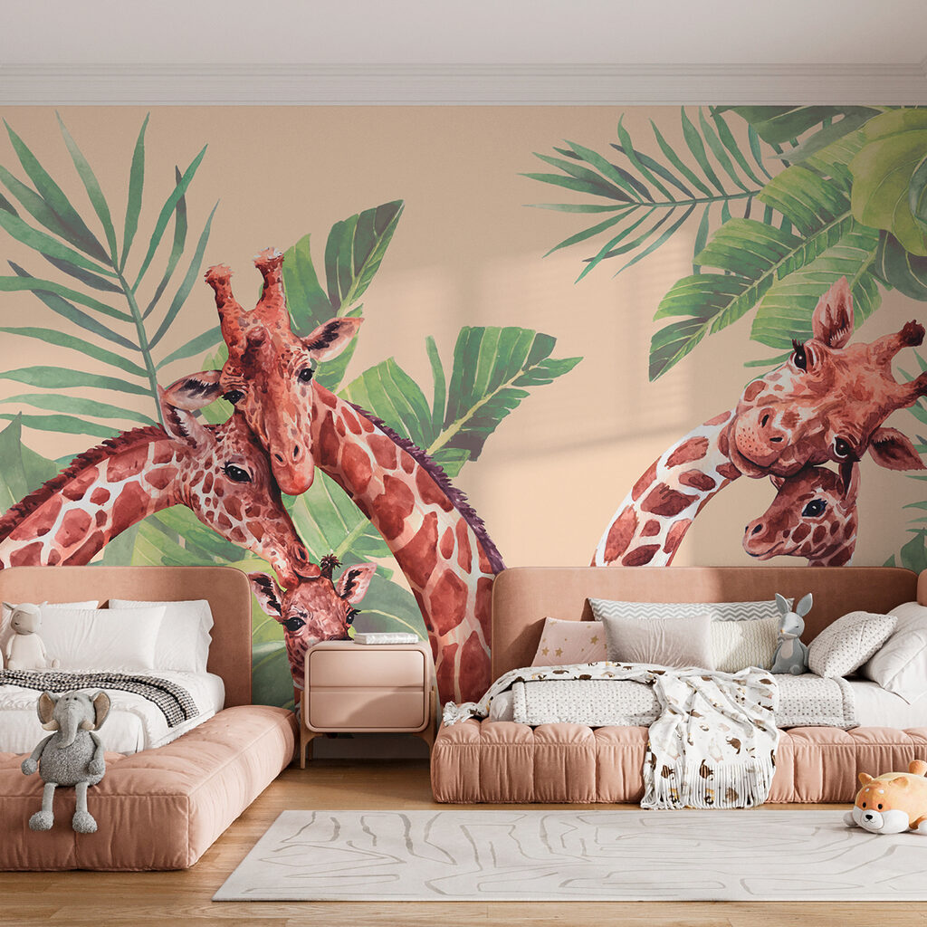 A group of giraffes with long necks