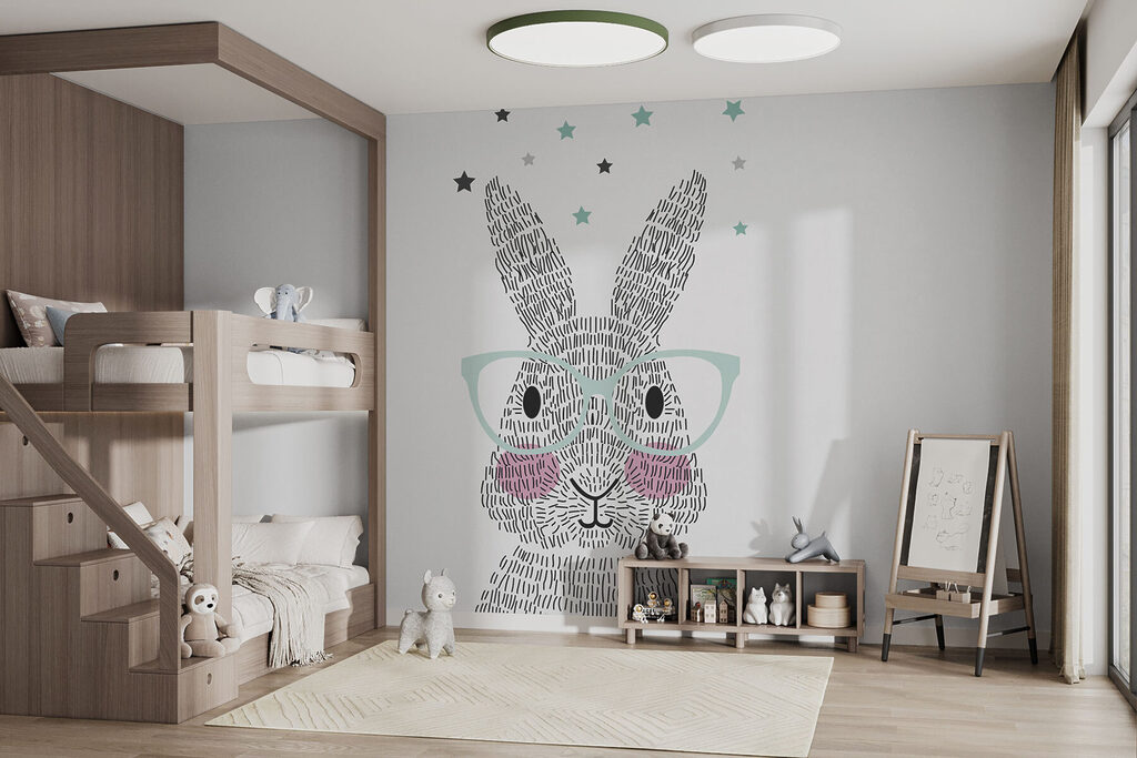 A rabbit wearing glasses