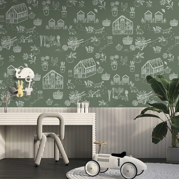 A pattern of farm items