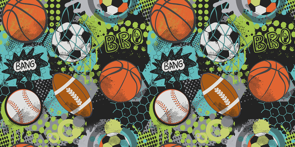 A pattern of sports balls A pattern of sports balls