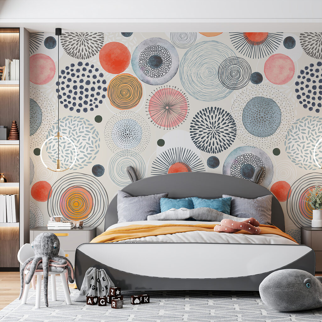 A pattern of colorful circles and dots A pattern of colorful circles and dots