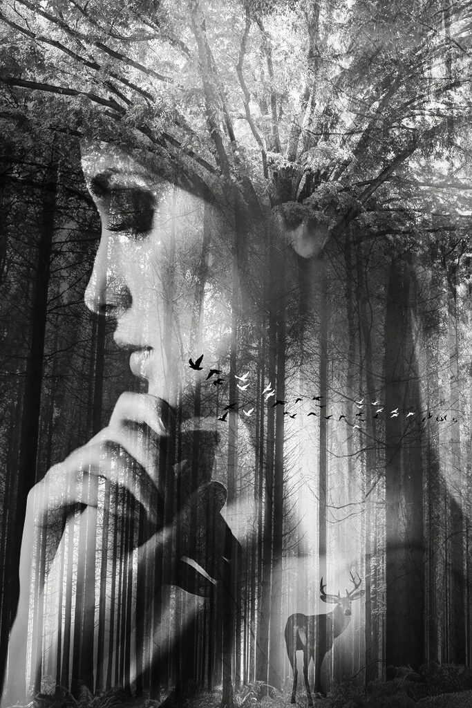 A woman with her hand on her chin