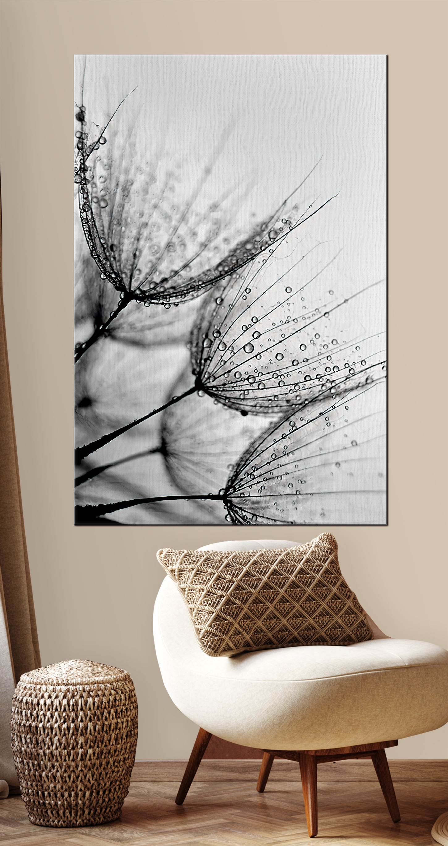 Close up of water droplets on seeds