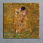 Tyrkysová a bronzová abstraktní elegance Obraz Obraz muže a ženy, kteří se líbají