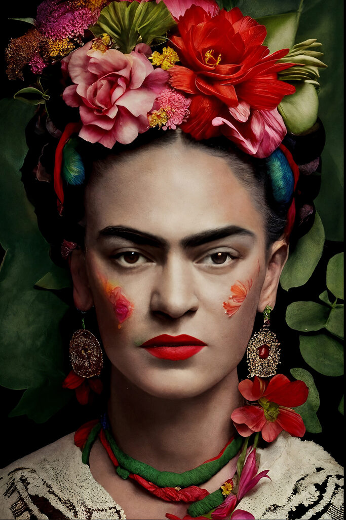 A woman with flowers in her hair