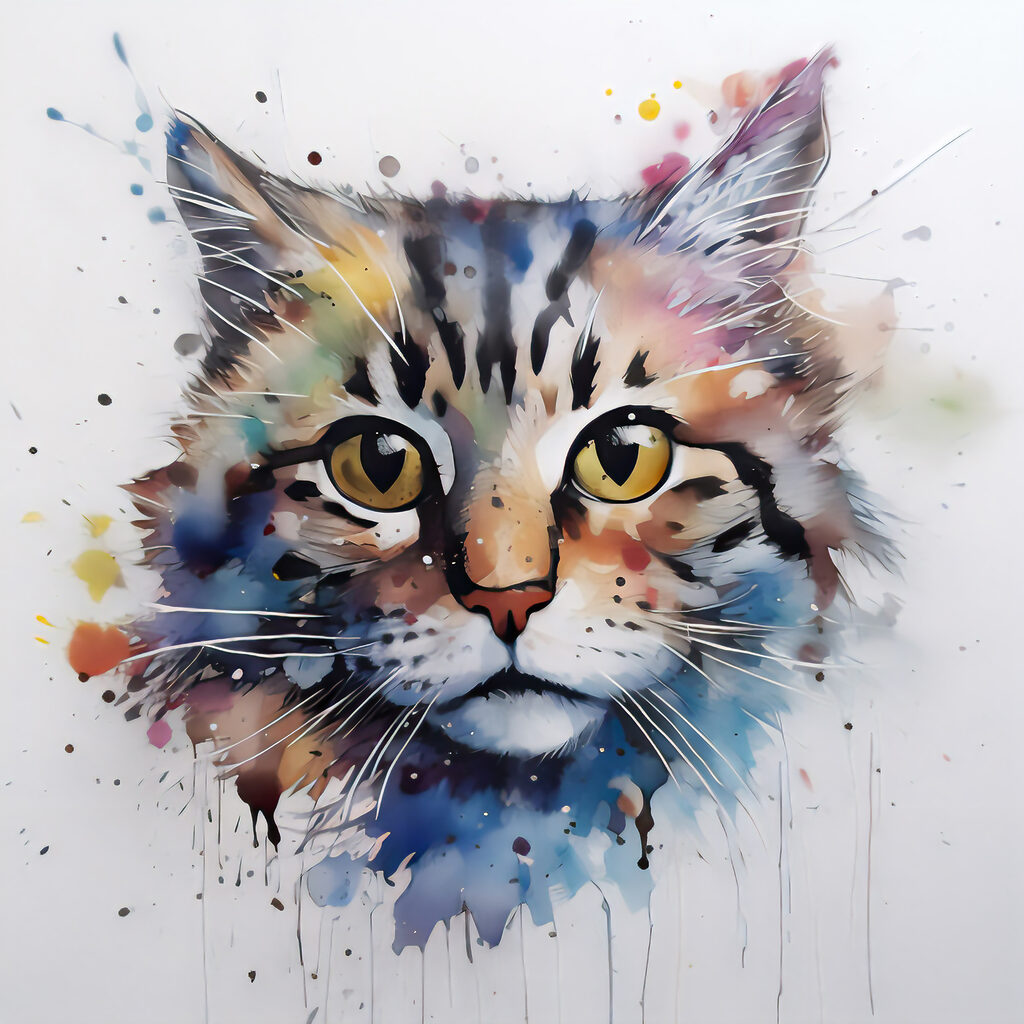 A painting of a cat