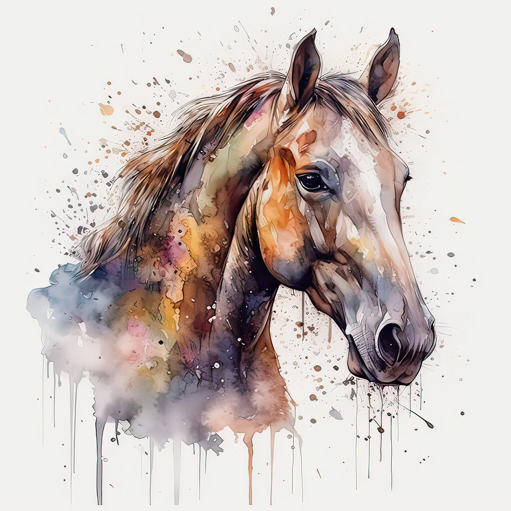 A painting of a horse