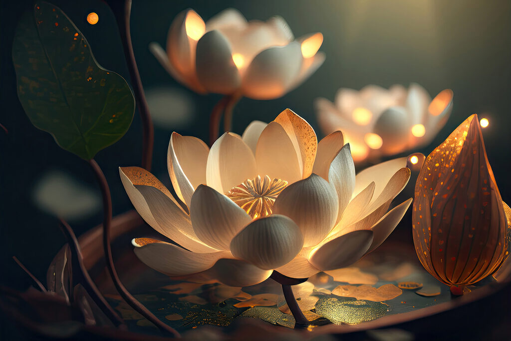 A white flower with yellow specks on it